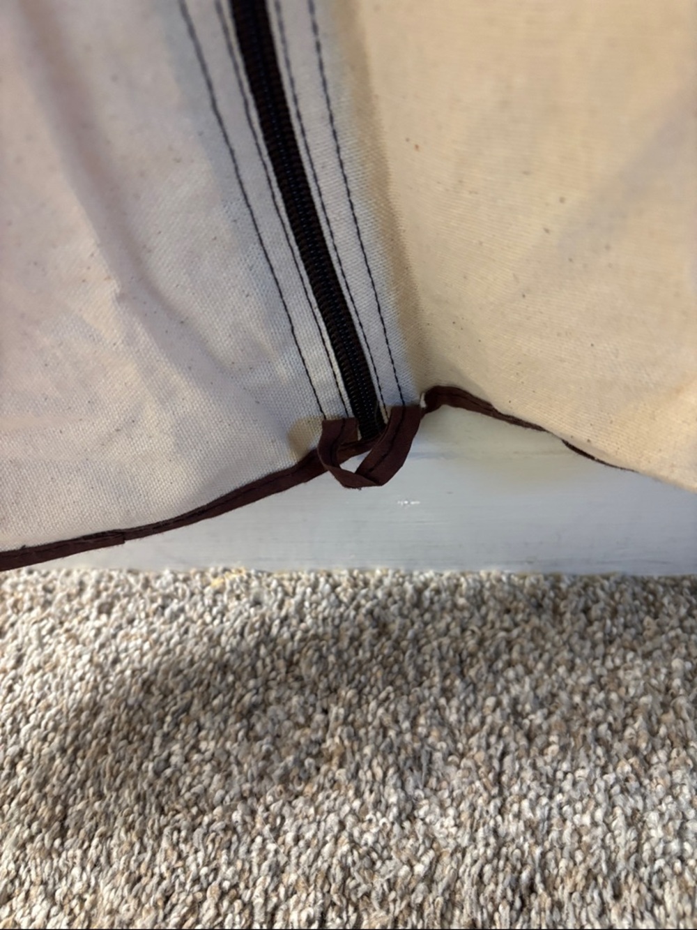 Authentic Hermes long Cream and Brown canvas Branded Garment Cover 60x24” - Picture 4 of 5